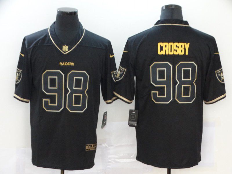 Men Oakland Raiders #99 Crosby Black Retro gold lettering Nike NFL Jersey->san francisco 49ers->NFL Jersey